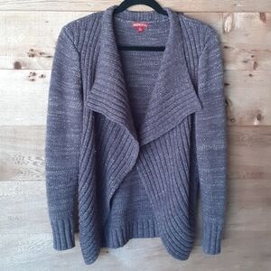 Merona Charcoal Gray and Metallic Open Cardigan Sm